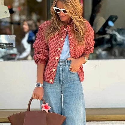  Women's Fashionable Printed Jacket Stylish Comfort  2