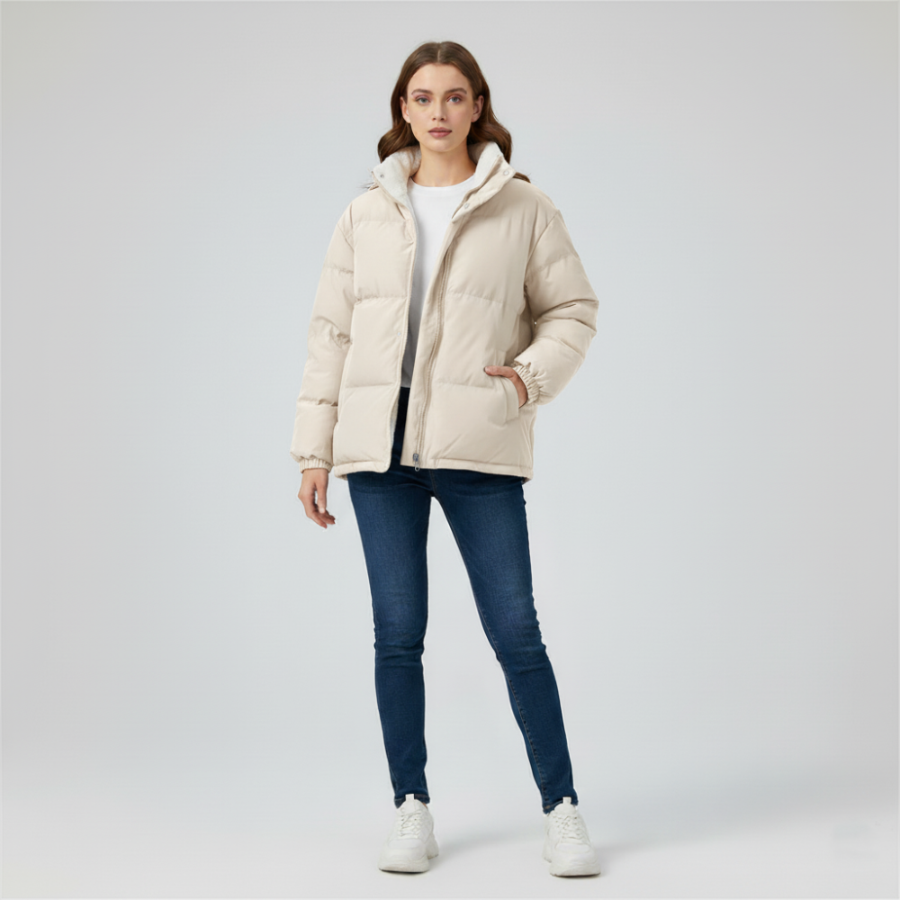 Women’s Fleece Lined Puffer Winter Coat – Warm Windproof Jacket