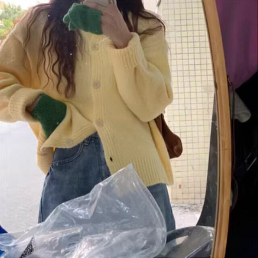 Women's Oversized Knit Cardigan Sweater - Button Up Cozy