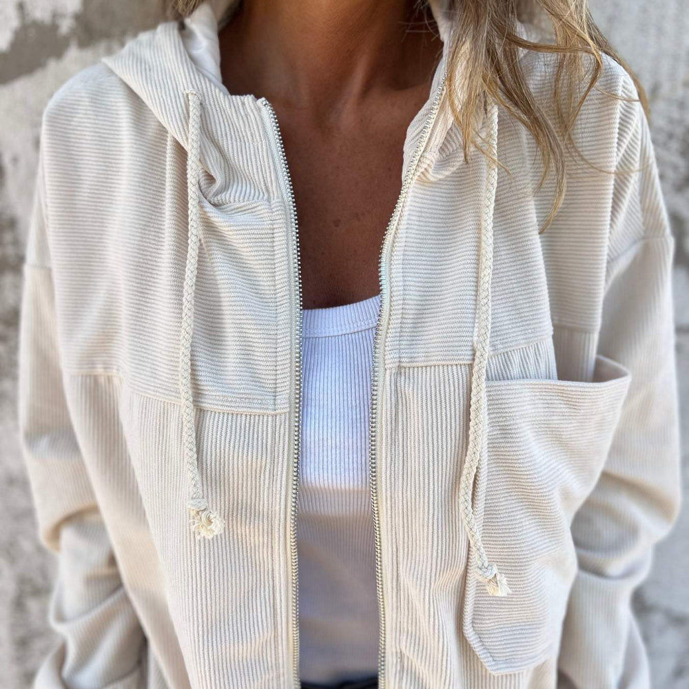 Women's Hooded Jacket Zip-Up Stylish Comfort Everyday Wear 4