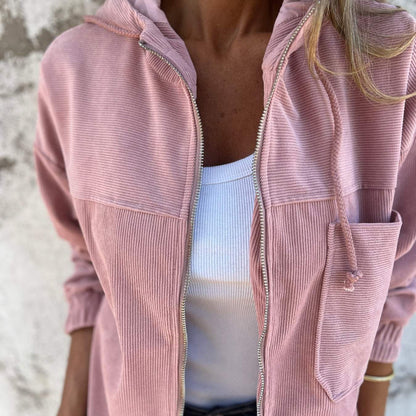 Women's Hooded Jacket Zip-Up Stylish Comfort Everyday Wear 8