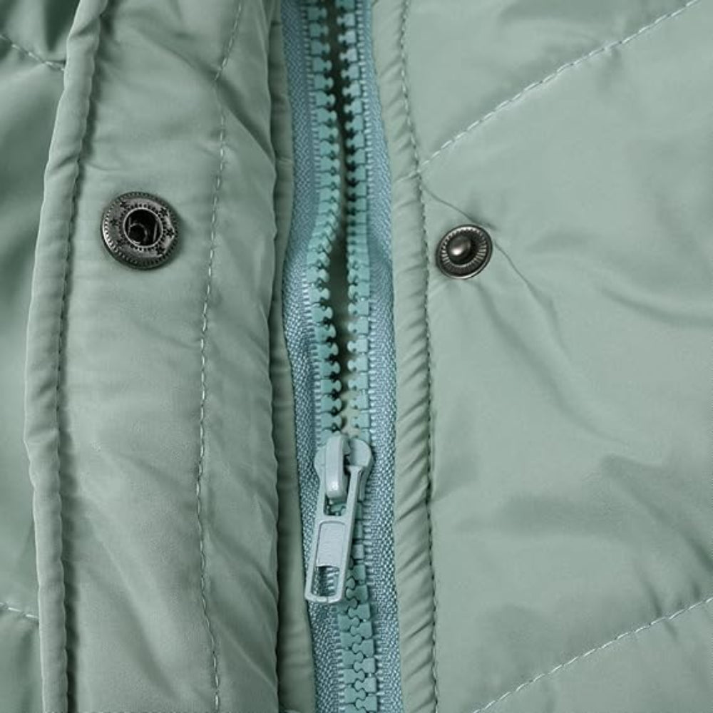 Women's Hooded Long Puffer Jacket - Winter Insulated