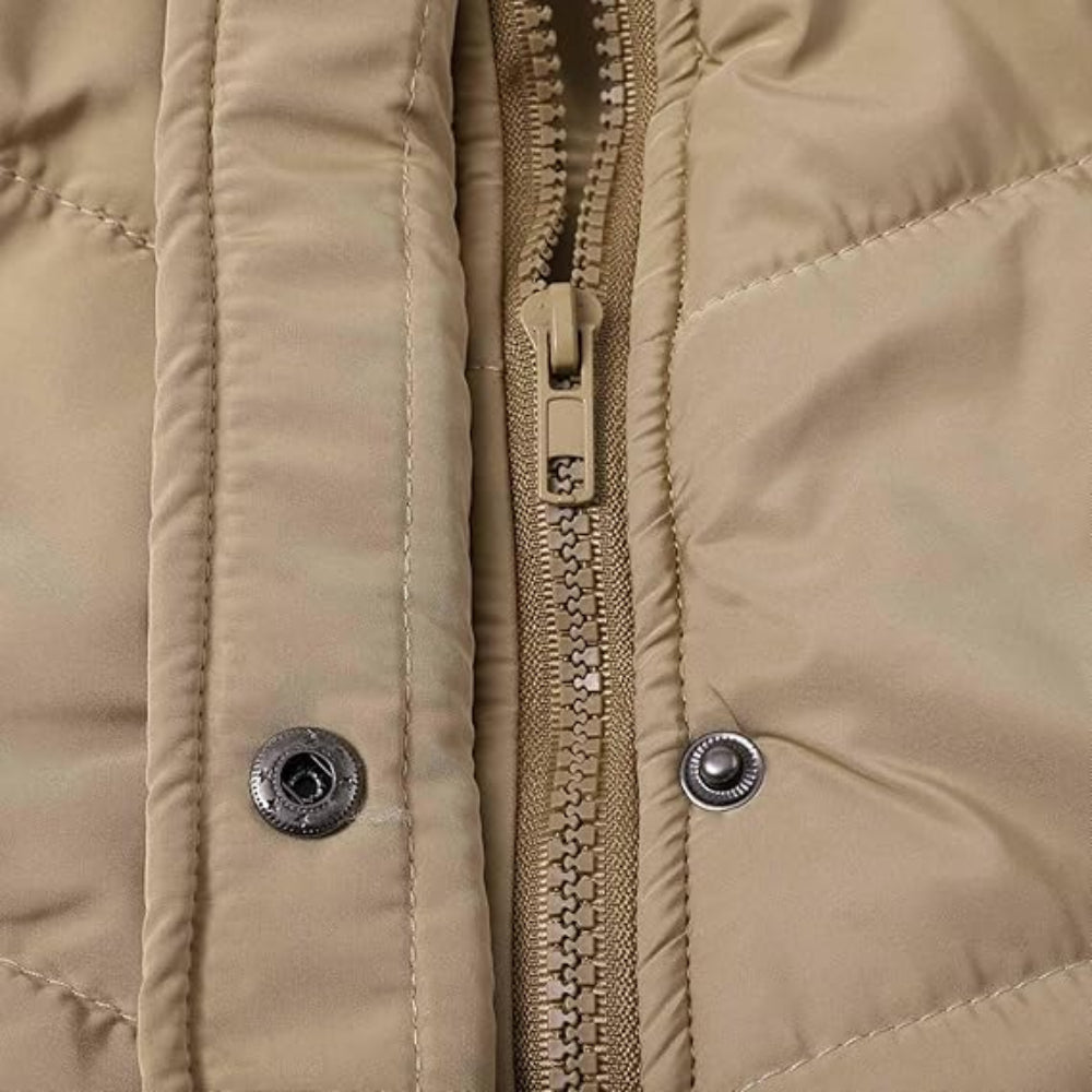 Women's Hooded Long Puffer Jacket - Winter Insulated