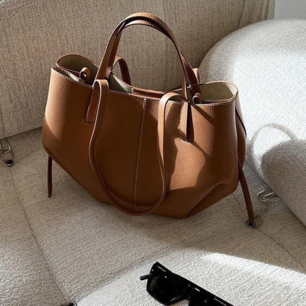 Women's Leather Tote Bag | Spacious Structured Everyday Handbag