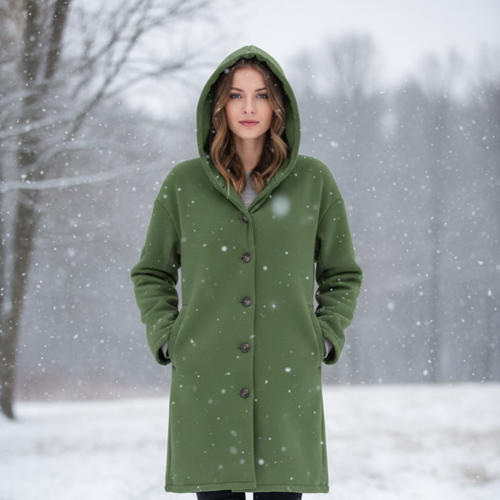 Women’s Long Hooded Winter Coat - Warm Oversized Outerwear