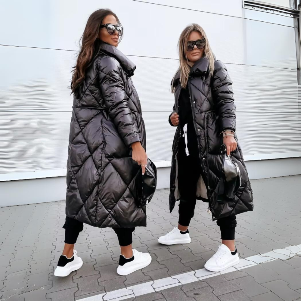 Women's Long Puffer Coat Winter Outerwear Warm Stylish Design 1