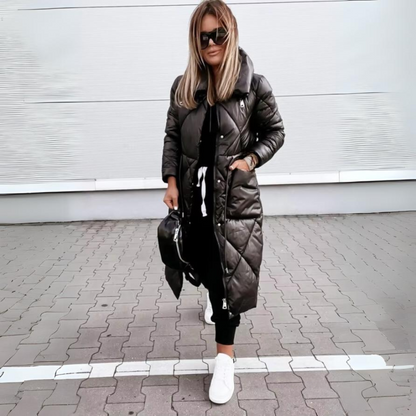 Women's Long Puffer Coat Winter Outerwear Warm Stylish Design 2