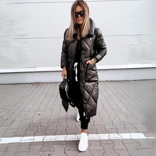 Women's Long Puffer Coat Winter Outerwear Warm Stylish Design 2