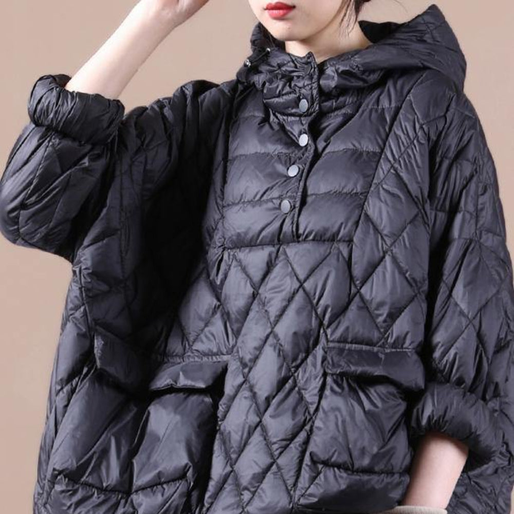 Women’s Oversized Puffer Jacket – Lightweight Hooded Winter Coat