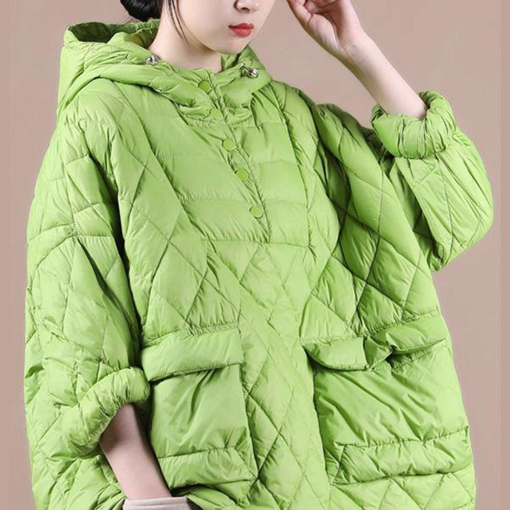 Women’s Oversized Puffer Jacket – Lightweight Hooded Winter Coat