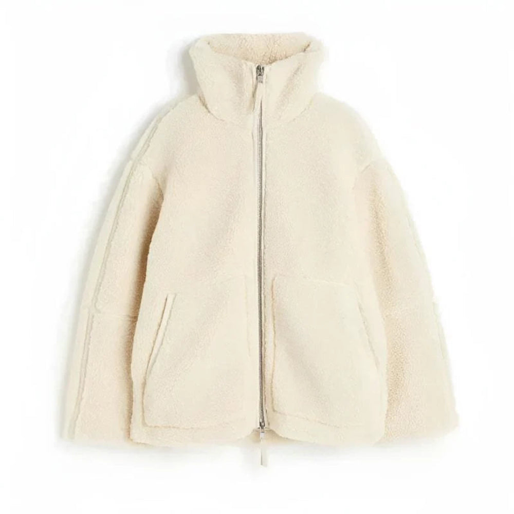 Women’s Oversized Sherpa Jacket - Warm Fleece Outerwear