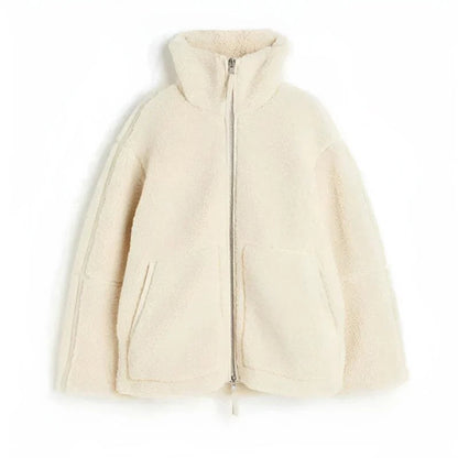 Women’s Oversized Sherpa Jacket - Warm Fleece Outerwear