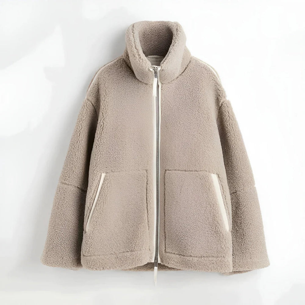 Women’s Oversized Sherpa Jacket - Warm Fleece Outerwear