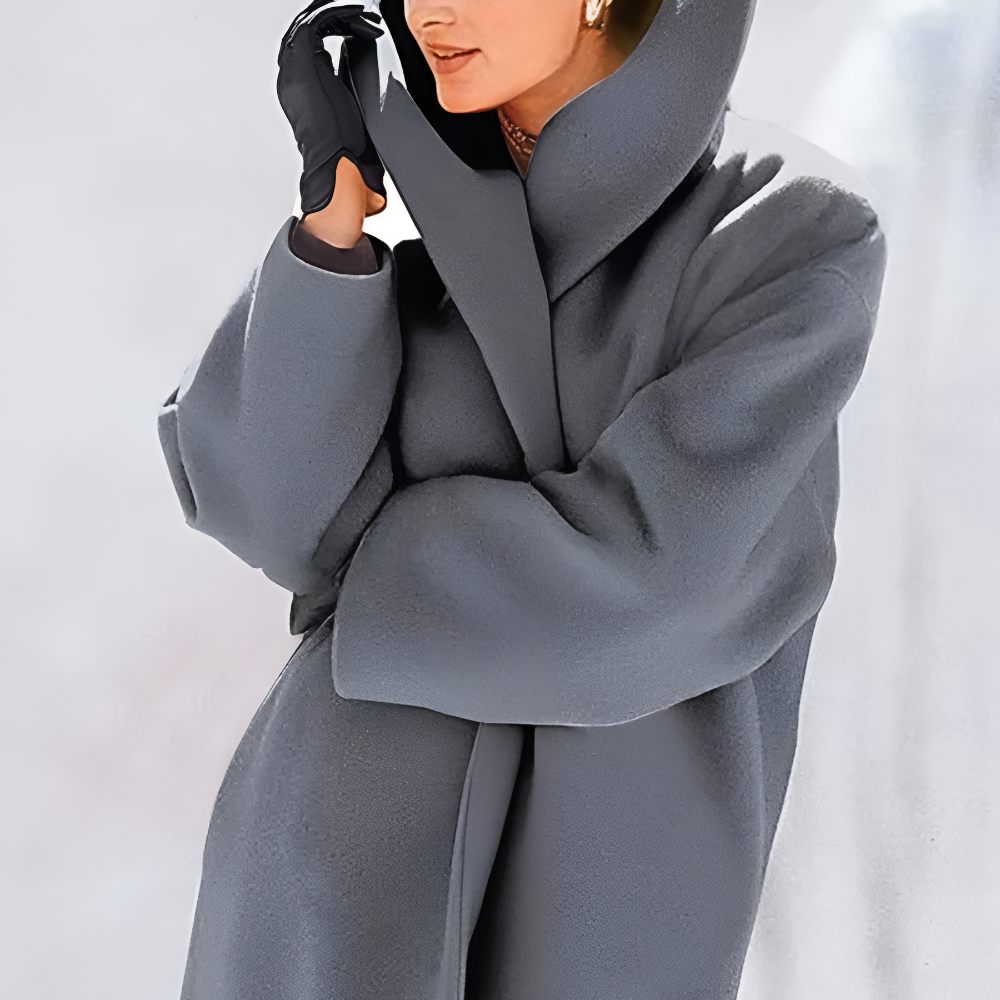 Women's Oversized Wool Jacket - Long Winter Wrap Style