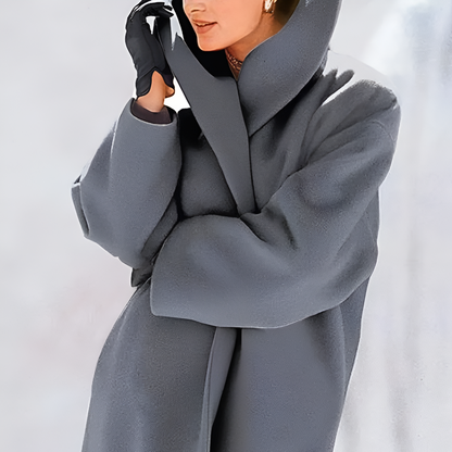 Women's Oversized Wool Jacket - Long Winter Wrap Style