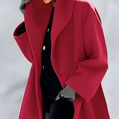 Women's Oversized Wool Jacket - Long Winter Wrap Style