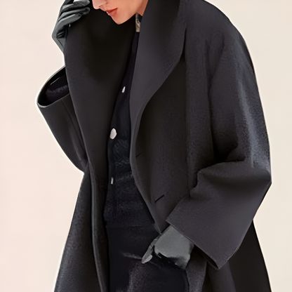 Women's Oversized Wool Jacket - Long Winter Wrap Style