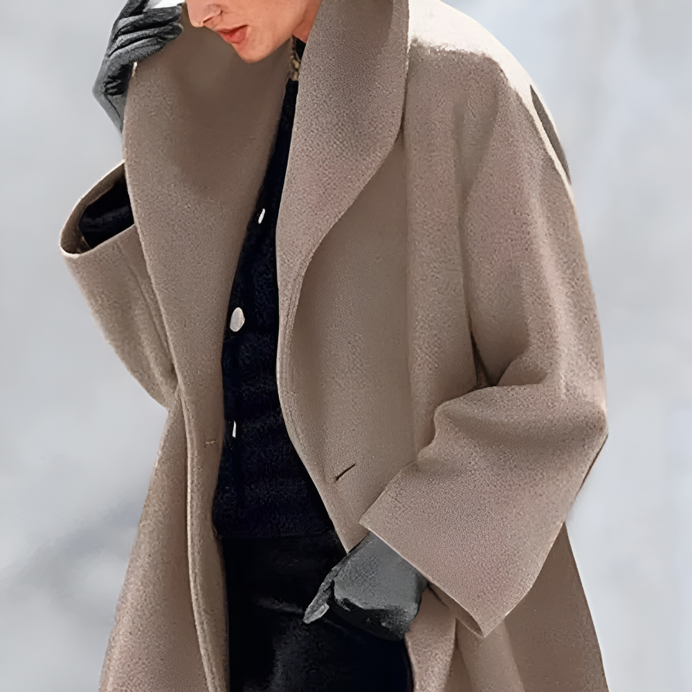 Women's Oversized Wool Jacket - Long Winter Wrap Style