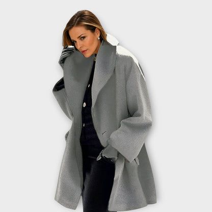 Women's Oversized Wool Jacket - Long Winter Wrap Style