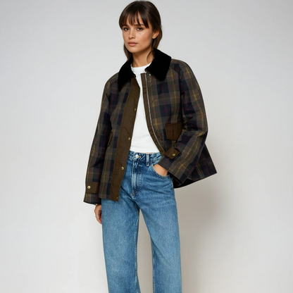 Women's Plaid Chore Coat Jacket - Oversized Button Front