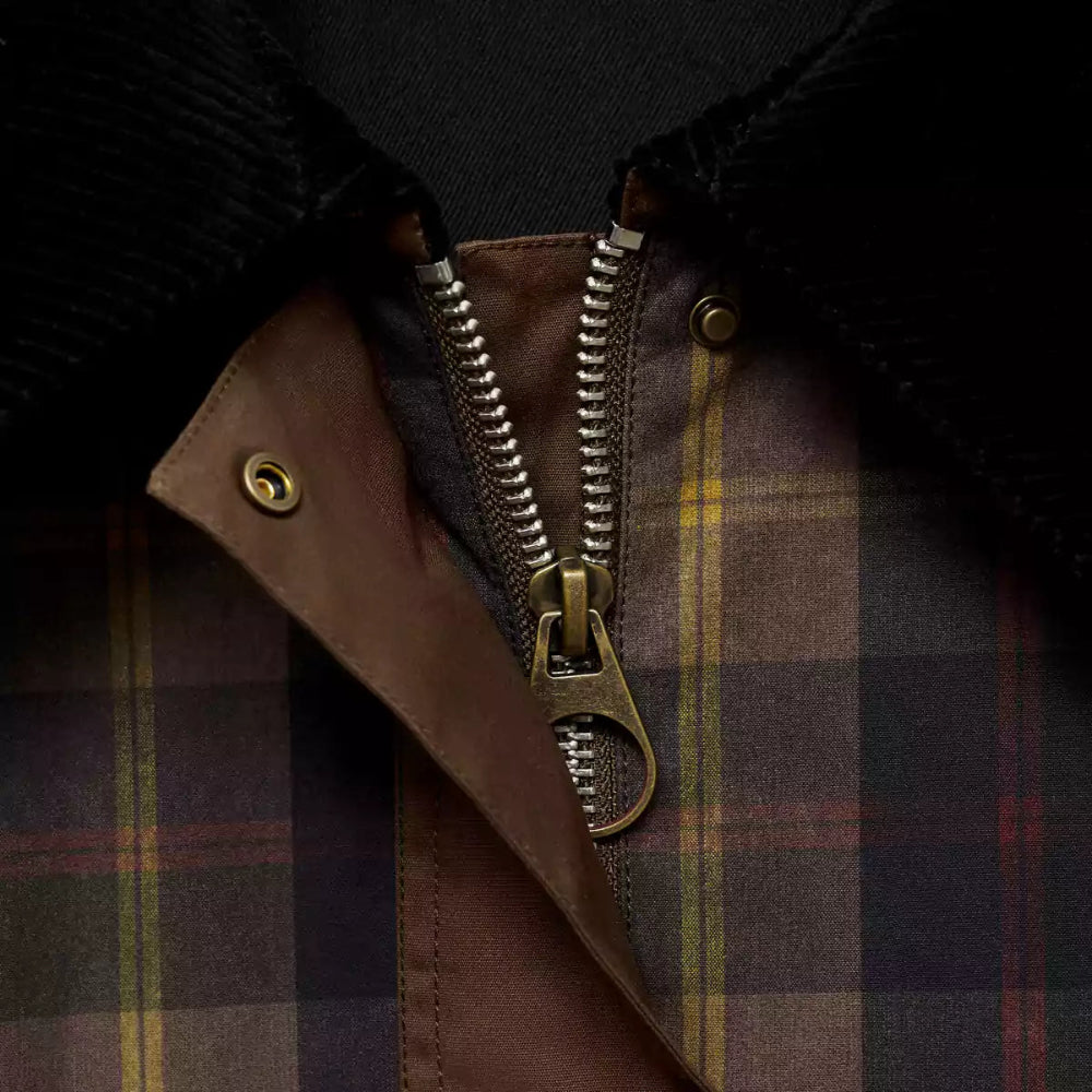 Women's Plaid Chore Coat Jacket - Oversized Button Front