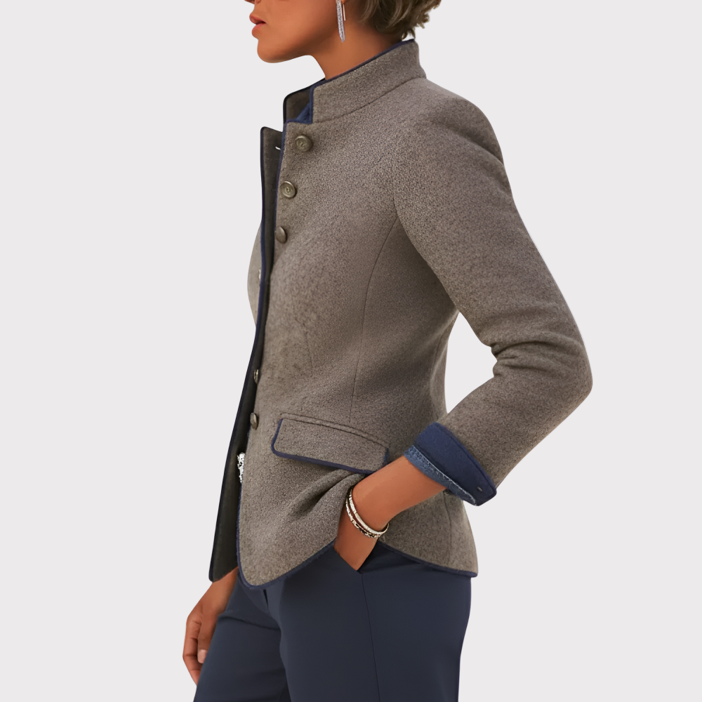 Women's Professional Contrast Trim Jacket - Tailored Fit