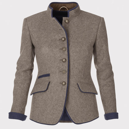 Women's Professional Contrast Trim Jacket - Tailored Fit