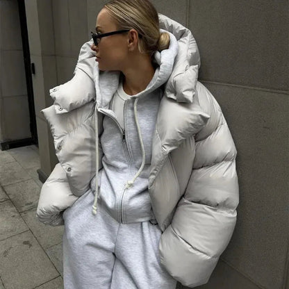 Women's Puffer Jacket Stylish Waterproof Oversized Winter Coat 1