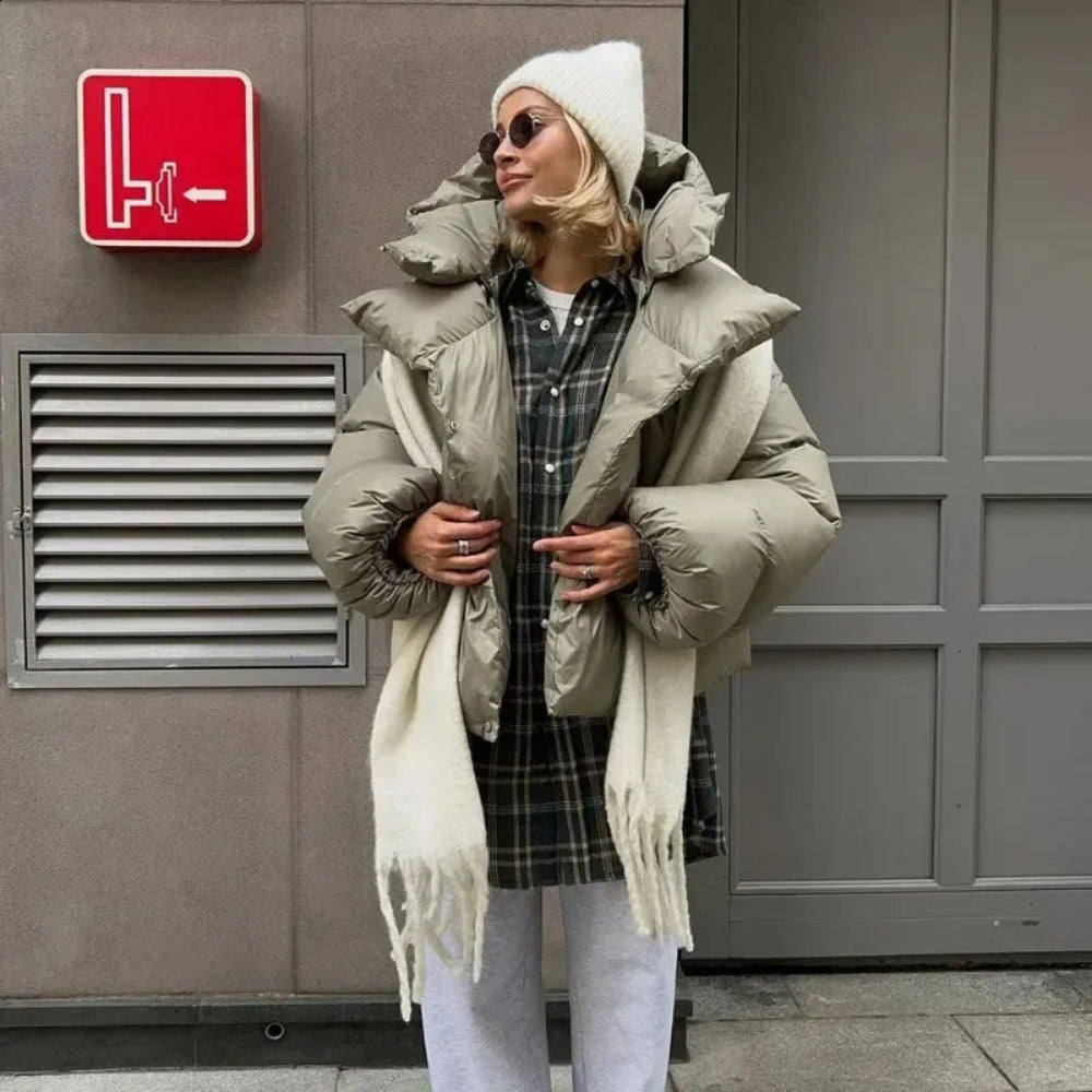 Women's Puffer Jacket Stylish Waterproof Oversized Winter Coat 4