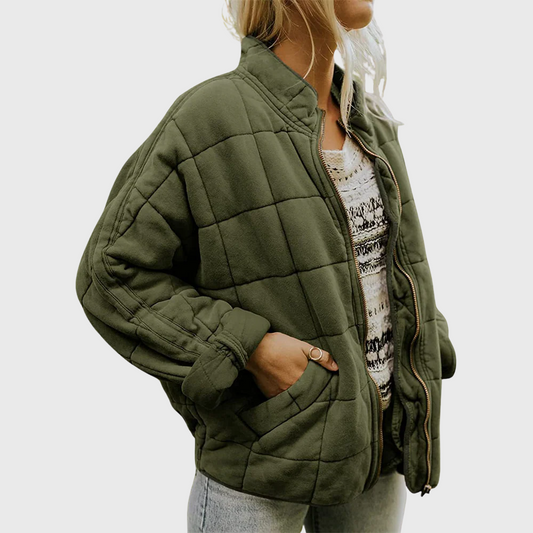 Women’s Quilted Oversized Jacket - Warm Casual