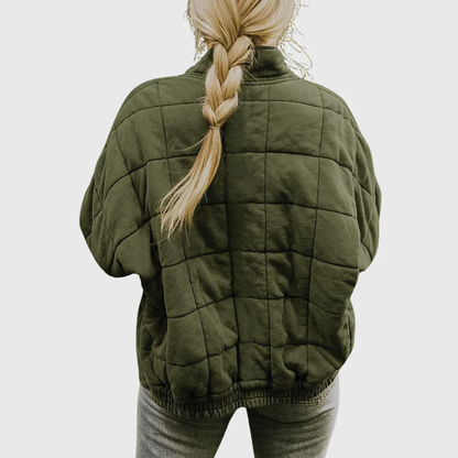 Women’s Quilted Oversized Jacket - Warm Casual