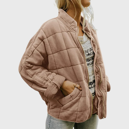 Women’s Quilted Oversized Jacket - Warm Casual