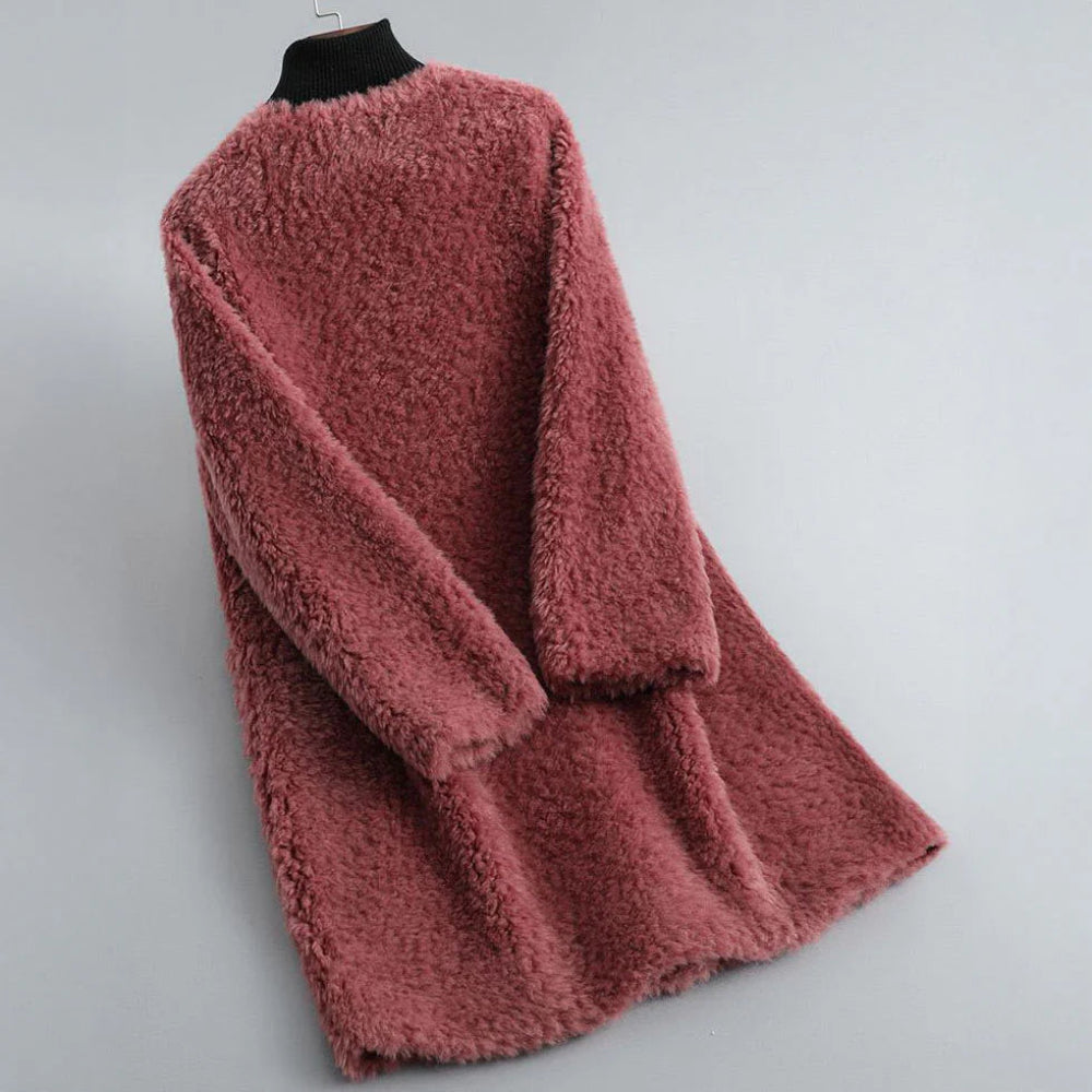 Women's Shearling Fur Coat Soft Chic Tailored Warmth 2