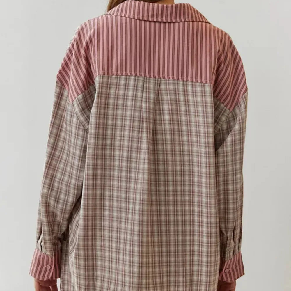 Women's Striped Matching Pajama Set Oversized Sleepwear 3