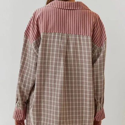 Women's Striped Matching Pajama Set Oversized Sleepwear 3