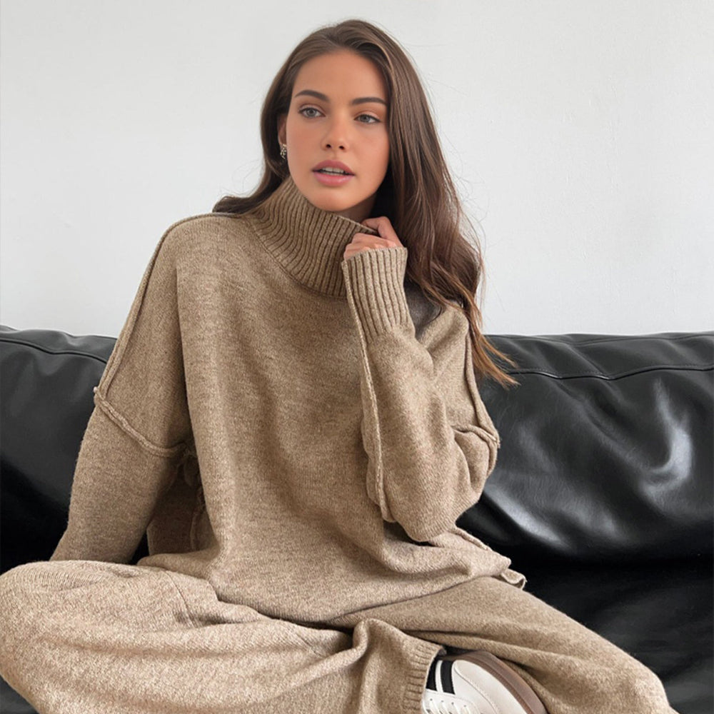 Women's Sweater Cozy Knit Turtleneck Set 1