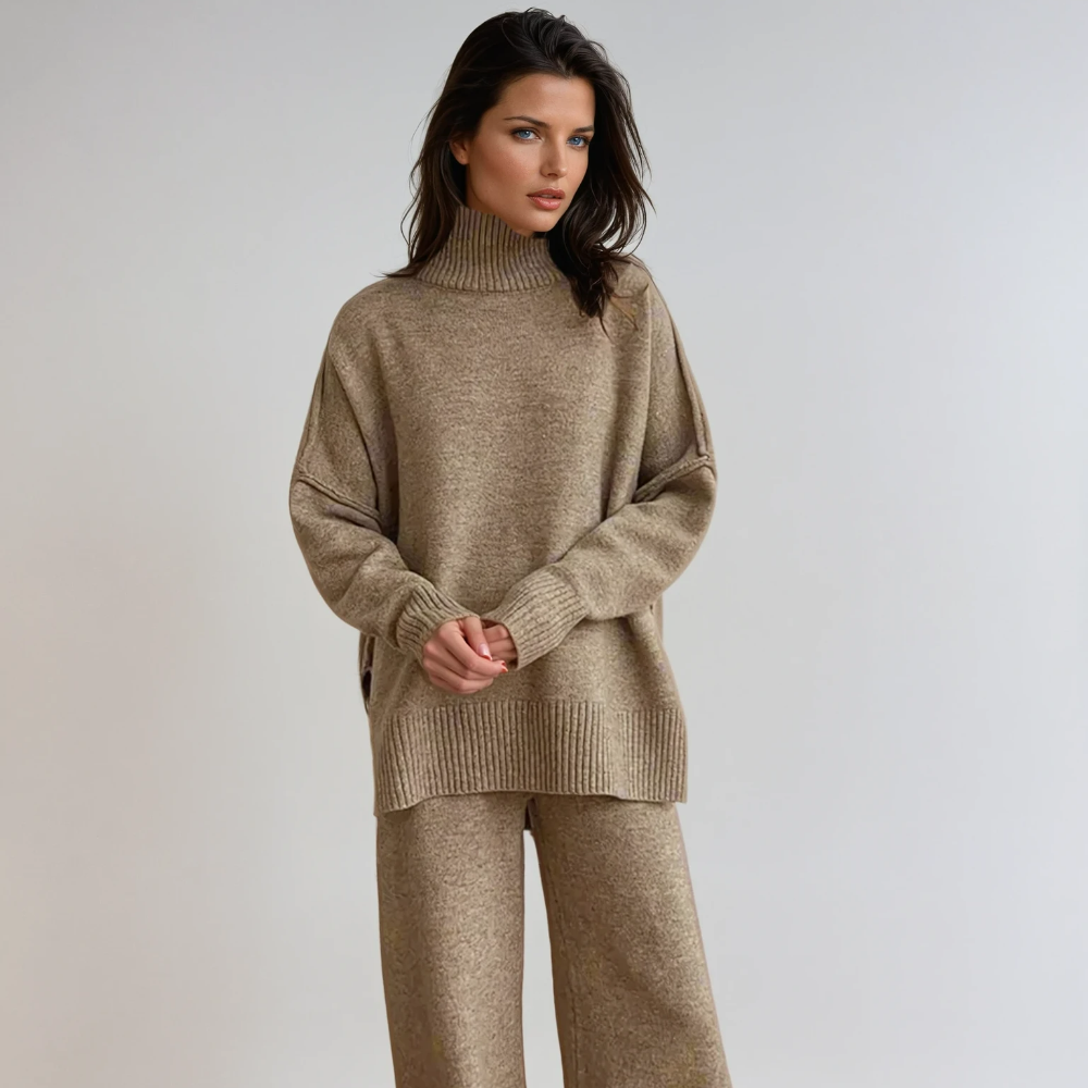 Women's Sweater Cozy Knit Turtleneck Set 3