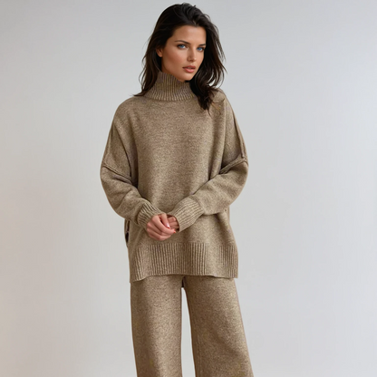 Women's Sweater Cozy Knit Turtleneck Set 3