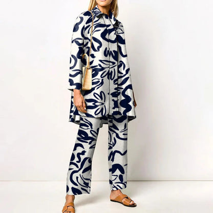 Women's Sweater Vintage Print Two-Piece Outfit Chic Comfortable 9