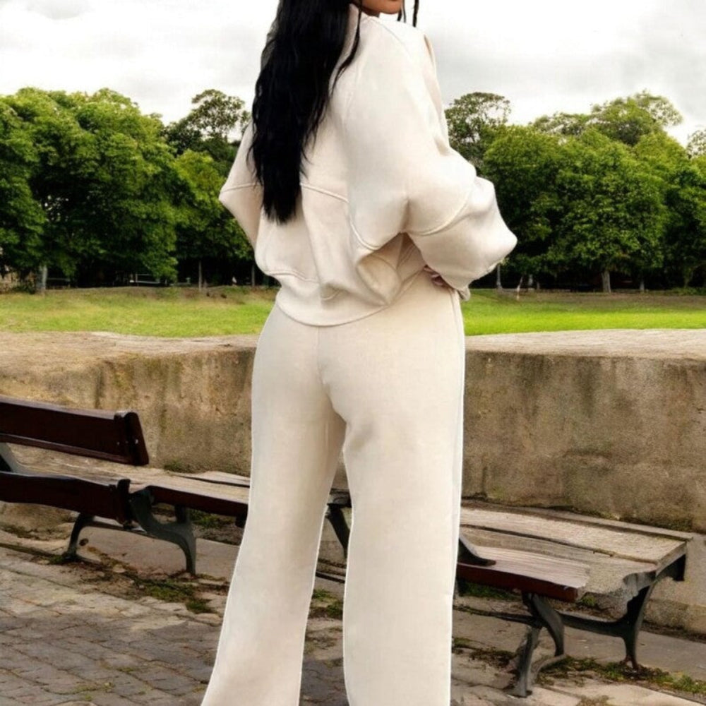 Women's Tracksuit Set Cozy Long Sleeve Sweater Drawstring Pants 6