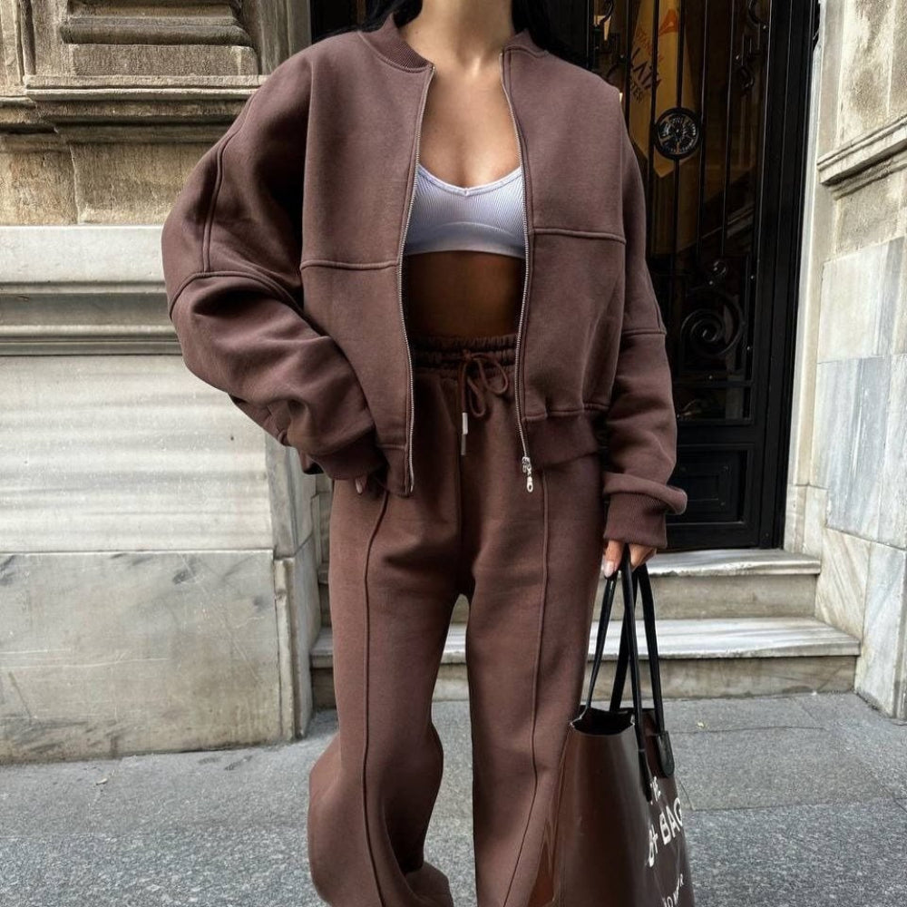 Women's Tracksuit Set Cozy Long Sleeve Sweater Drawstring Pants 10