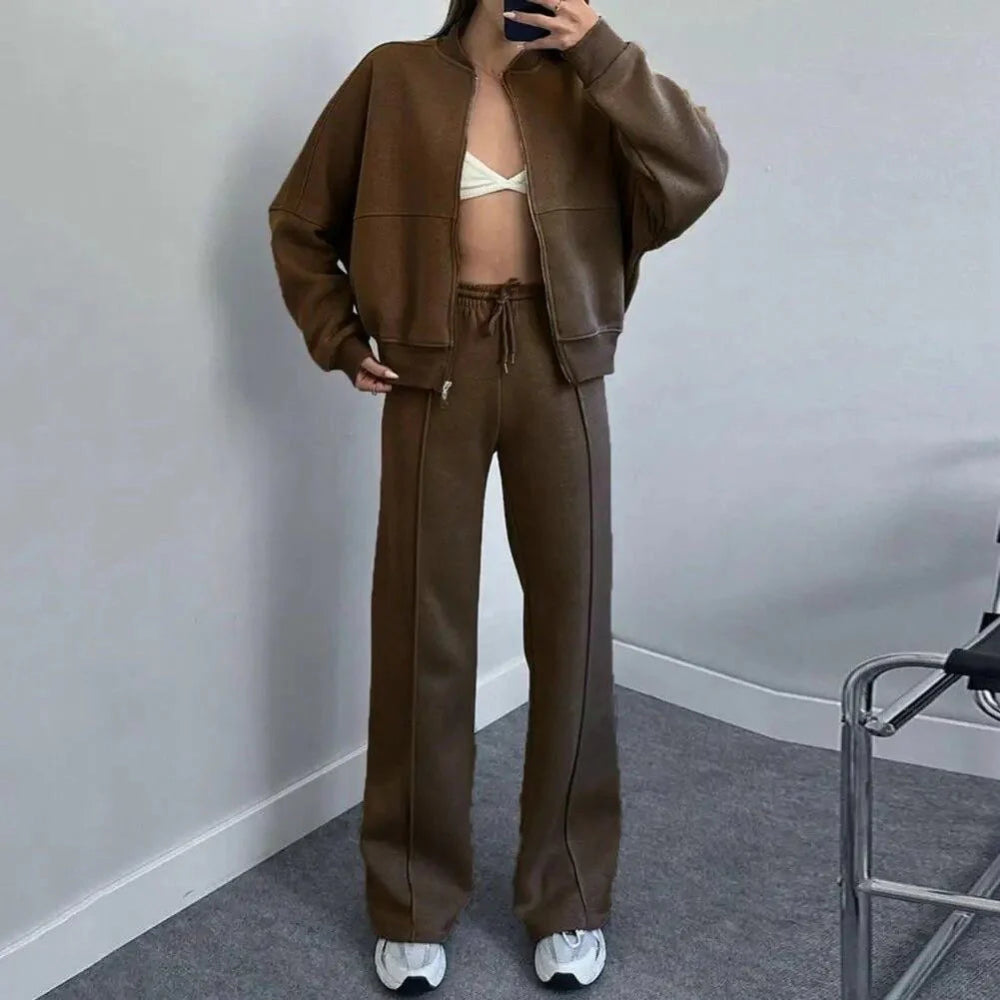 Women's Tracksuit Set Cozy Long Sleeve Sweater Drawstring Pants 11