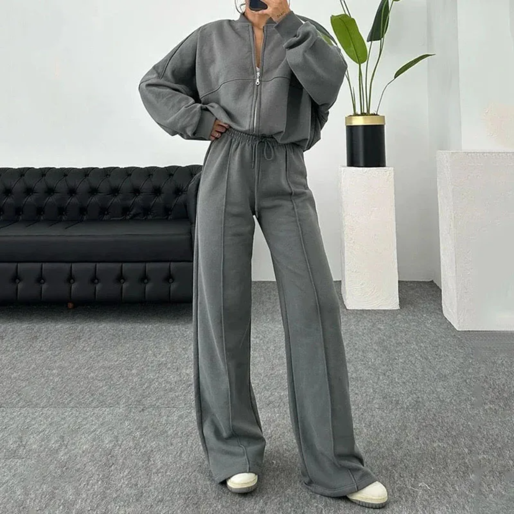 Women's Tracksuit Set Cozy Long Sleeve Sweater Drawstring Pants 3