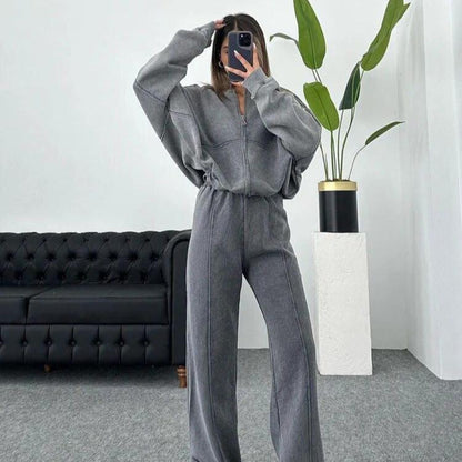 Women's Tracksuit Set Cozy Long Sleeve Sweater Drawstring Pants 4