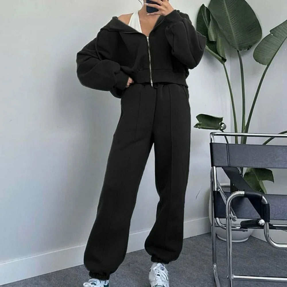 Women's Tracksuit Set Cozy Long Sleeve Sweater Drawstring Pants 9