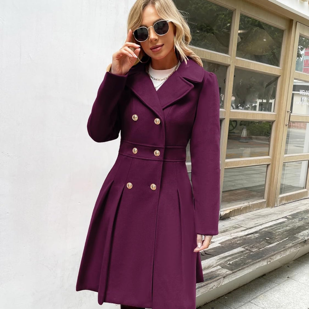 Women's Trench Coat Double-Breasted Tailored Design 17