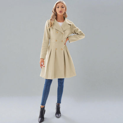 Women's Trench Coat Double-Breasted Tailored Design 23