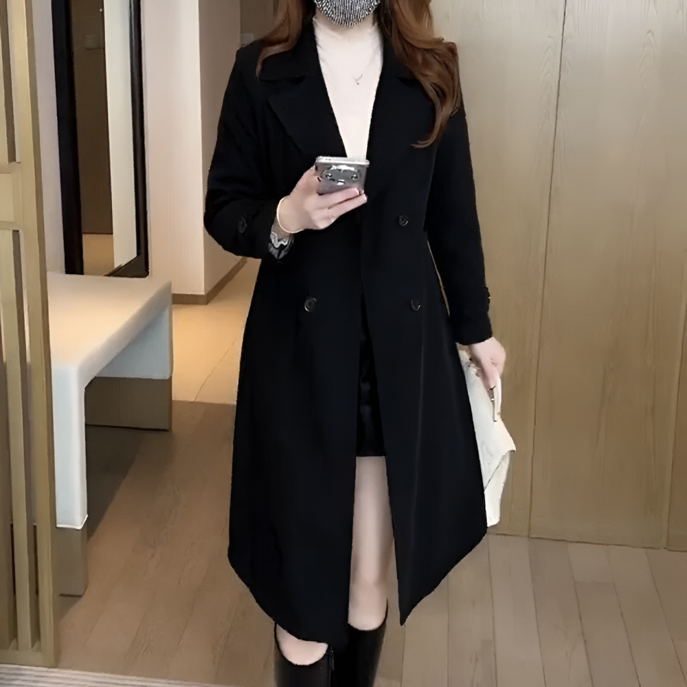 Women's Trench Coat Women Elegant Warm Wool 2