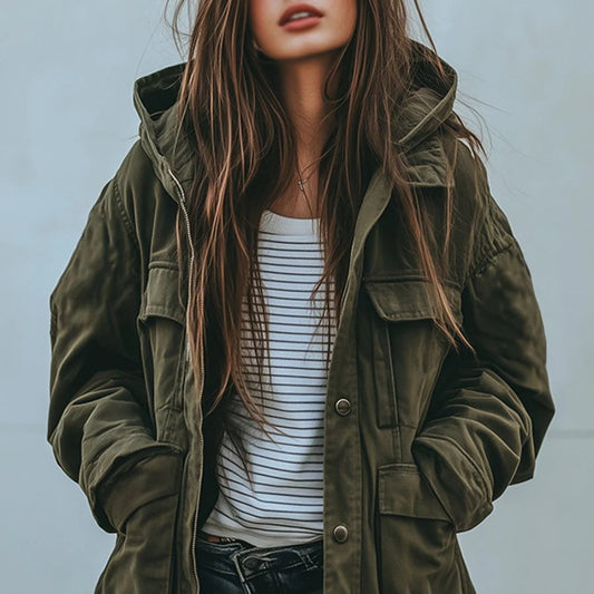 Women's Utility Parka Snow Jacket - Casual Hooded