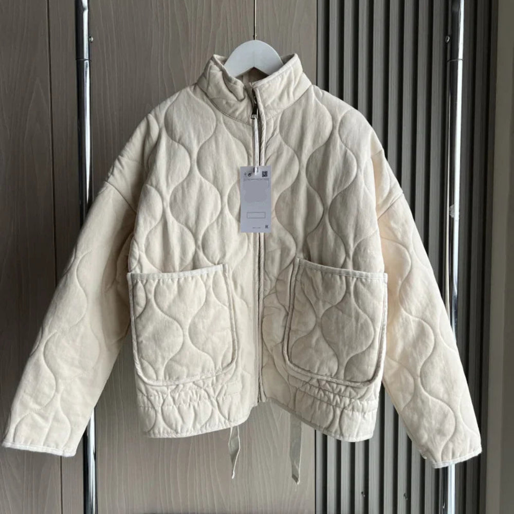 Women's Vintage Quilted Jacket Warm Insulated Fall Winter Outerwear 3